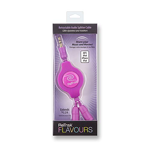 Retrak Retractable Headphones Splitter, Purple ( Etcablesplrl) #TOP6