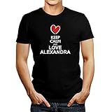 Idakoos Keep Calm and Love Alexandra Chalk Style T-Shirt L Black