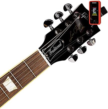 D'Addario Guitar Tuner - Eclipse Headstock Tuner - Clip On Tuner for Guitar - Great for Acoustic Guitars & Electric Guitars - Quick & Accurate Tuning - Red
