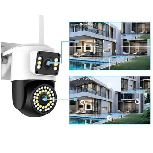 Câmera Wifi Lente Dupla 1080p Externa 360° À Prova D'água