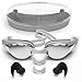 Zoma Swimming Goggles with Anti Fog Technology with Silicone Earplugs, Silver