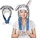 耳が動く帽子 うさぎ かぶりもの ウサギ 被り物 ぴこぴこ 面白い 子供 大人 動物 帽子 コスプレ アニマルハット クリスマスパーティー プレゼント イベント