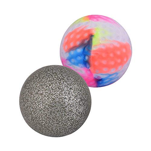 Kosma Lot de 2 balles de hockey en PVC pour sports de plein air (multicolore, paillettes argentées)