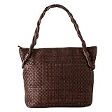[IMAI BAG since 1977] イマイバッグ totrue 本革製 ハンドバッグ ねじり ハンドル トートバッグ 編み込み バッグ ポニー (33163 チョコ)