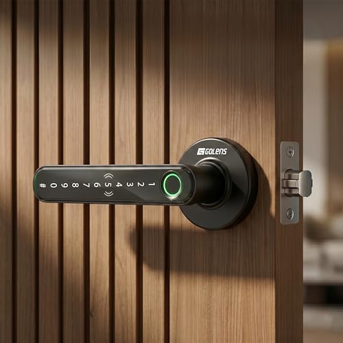 Image of Golens X39 Smart Door Lock | 6 Unlock Ways: Fingerprint, Password, RFID, OTP & Key | Anti-Peep Code | Passage Mode | Digital Door Knob for Home, Office, Hotel