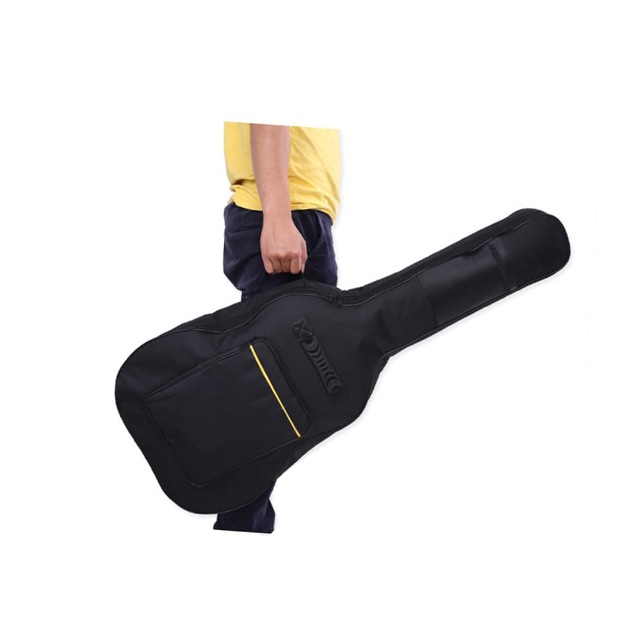 YARNOW Borsa per Chitarra Acustica 41 Pollici Nera Oxford | Zaino Tracolla Stile Classico, Tracolla Inclusa, Tasche Esterne e Copertura Completa