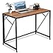 COMHOMA Folding Desk Foldable Computer Desk 40" Home Office Desk Modern Simple Writing Desk Table Space Saving Collapsible Desk, No Assembly Required, Brown