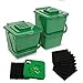 Resinta 8 Pack Activated Carbon Compost Caddy Filters Kitchen Compost Collector Replacement Filters Compatible with ECO 2000 Compost Collector (0.2 Inch Thickness)