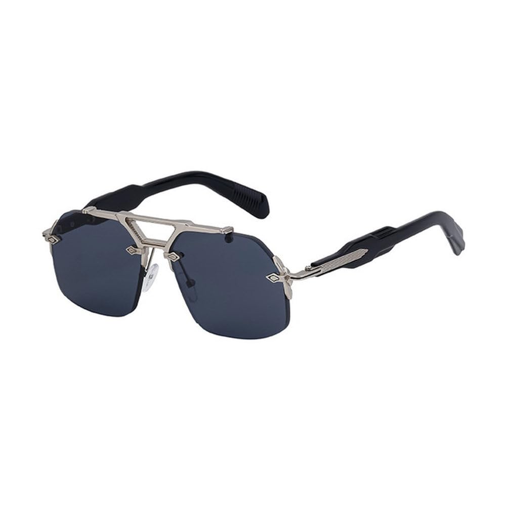 Gafas de sol sin marco para hombre, modernas y mecánicas, modernas, para conducir, con protección UV400 y espejos oceánicos