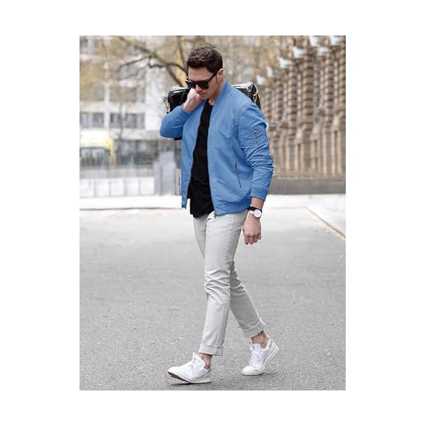 TACVASEN Men's Bomber Jacket Lightweight Casual Spring Fall Windbreaker Zip Up Coat with Pocket