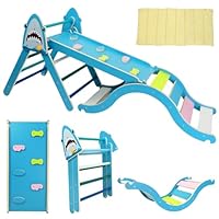 LOVIVO Wooden Climbing Frame for Toddlers, Foldable Pikler Triangle Set with Ramp and Arch, Montessori Indoor Play Jungle Gym for Kids Age 1-3, Solid Wood Baby Climbing Frame,Gift for Boys and Girls