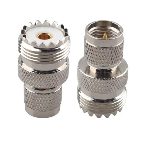 Futheda 2PCS Mini UHF Male to UHF Female PL259 SO239 Connector Mini UHF Male Plug to UHF Female Jack RF Coax Adapter Straight coaxial Converter Compatible with Maxtrac Radios Model SM-50 SM-12 Radius - Image 3