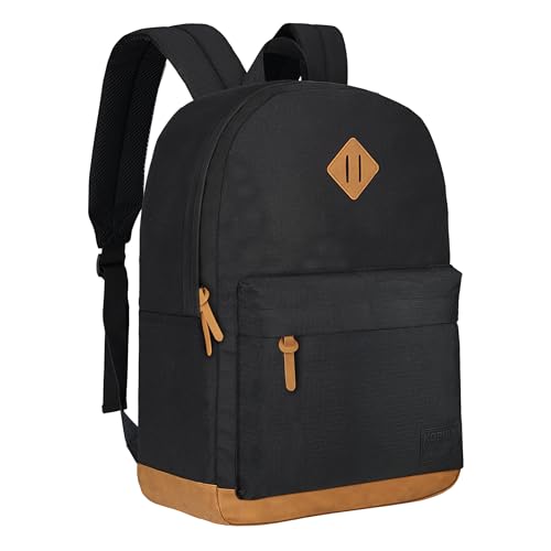 KOPHLY Großer Handgepäck Reise Laptop Rucksack für Damen und Herren, Schulrucksack, Klassischer Rucksack für Uni, Arbeit, Reiserucksäcke(Schwarz, 18 inches)