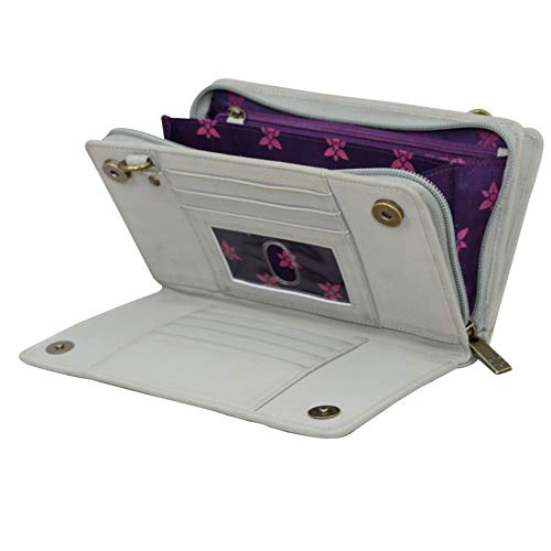 Image of Anuschka Women's Original Hand-Painted Genuine Leather RFID Blocking Organiser Wallet - Regal Peacock