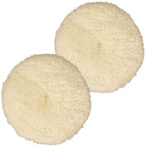 SI FANG 125mm Hook and Loop Wool Polishing Buffing Pads, Premium Natural Wool, Thick and Aggressive