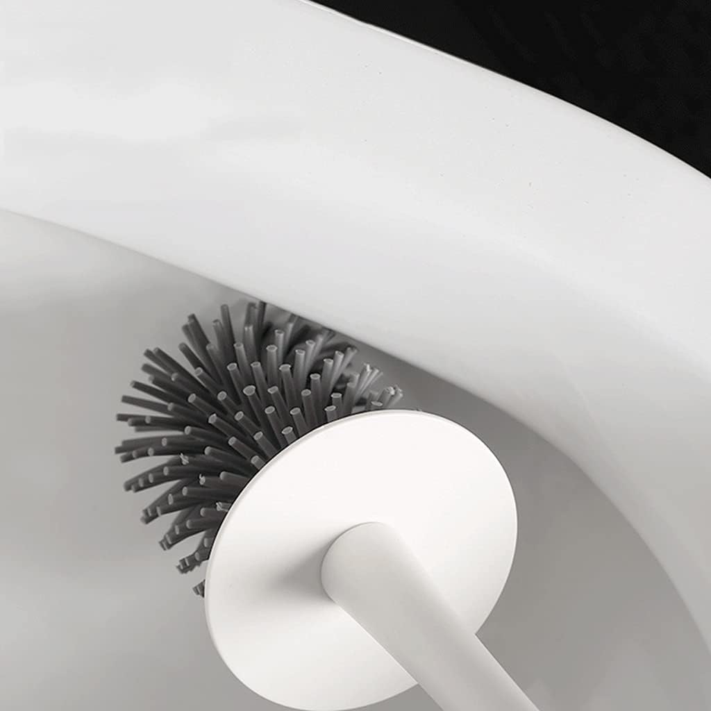 GRFIT Toilet Bowl Brush with Holder Toilet Brush Holder Household Wall-Mounted Toilet Cleaning Brush 360° No Dead End Toilet Bowl Brush Bathroom Cleaning Brushs Set Bathroom Accessories (Color : 1)