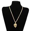 Hip Hop Lion Head Pendant Necklace For Men Luxury Iced Out Rhinestone Lion Stainless Steel Male Jewelry Friendship Gift #4