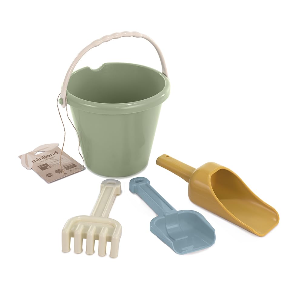 Miniland ECO Junior Sand Set Cool - Beach toy for children with different tools to play in the sand