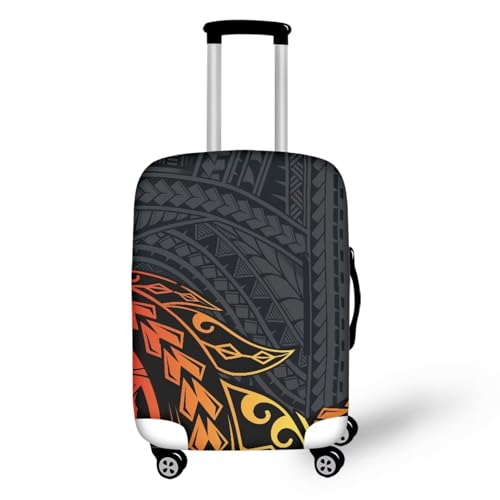 Polynesian Hawaiin Hibiscus Flowers Luggage Cover for Suicase, Cool Animals Suitcase Protectors, Washable & Stretchable Suitcase Cover for 18-21 Inch Luggage