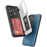 [TORU CX HYBRID] Samsung Galaxy S25 / Galaxy S24用 ウォレットケース |隠し 2 クレジット カード スロット ホルダー付き二層スリム保護ハード カバー - ブルー