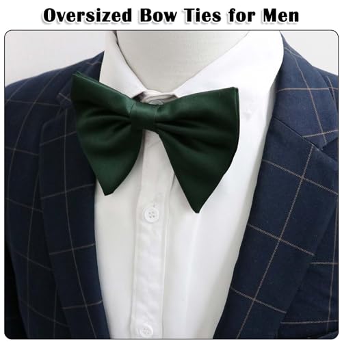 Image of Luckyvestir Oversized Bow Ties for Men, Black /Red Big Bow Tie, Solid Color Pretie Bowtie Men for Tuxedo Wedding