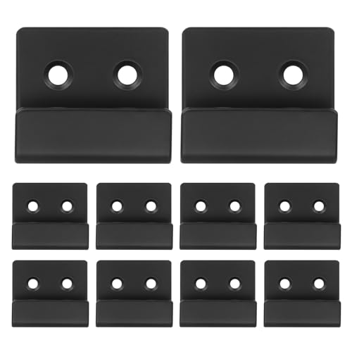 Image of 10 Pcs Wall Hanger, Stainless Steel Wall Mount Brackets Hook Wall Tile Bracket , Heavy Duty Wall Hanger Brackets Wall Tile Hanger for Picture Frame, Mirrors, Tile Display (Black, Small)
