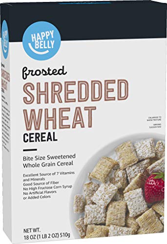 Amazon Brand - Happy Belly Frosted Shredded Wheat Cereal, 18 Ounce