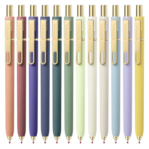 Aesthetic Black Gel Pens, 12 Pack