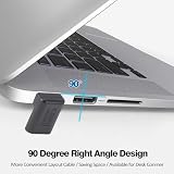 LOLANIUT Adaptery USB C na USB 3.0, 2 sztuki, adapter OTG z wtyczką kątową 90 stopni, adapter USB C do szybkiego transferu danych, plug and play, kompatybilny z MacBookiem, komputerem i innymi