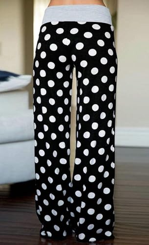 Image of iChunhua Women's Comfy Stretch Floral Print Drawstring Palazzo Wide Leg Lounge Pant