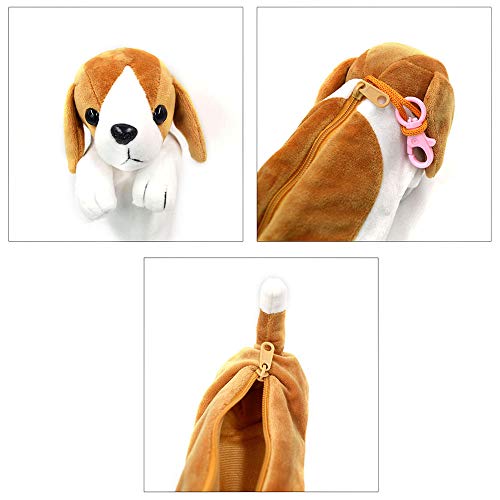 Image of Minache Women Animal Dog Plush Stationery Pouch Pen Pencil Case Ladies Cosmetic Bag