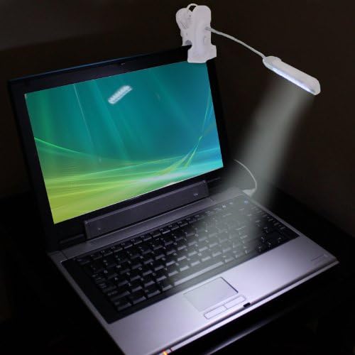 ENHANCE Clip-On USB Portable Keyboard Light for Laptop, 7 LED Lights, Spring Loaded Clip & Flexible Neck - Task Light Attaches to Desks, Tables, Monitors and More