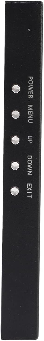 Side view of the Bewinner 10.1 Inch Portable Touchscreen Monitor showing the control buttons labeled POWER, MENU, UP, DOWN, EXIT.