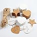 KEELYY Etichette Regalo, Tag Regalo in Carta Kraft 200 Pezzi e Corda di Iuta 30 M, Etichette Personalizzate in Carta Kraft per Festa, Matrimonio, Ringraziamento, San Valentino, Natale (Forma Mista)