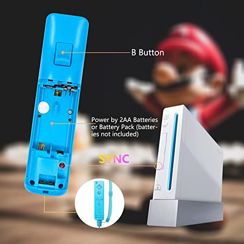 Yosikr Pacote com 2 controles Wii, controle remoto Wii com capa de silicone e alça de pulso compatív
