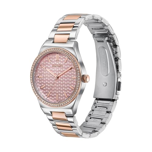 Image of Sonata Jashn with Quartz Analog Pink Dial IPS /IPRG Strap Women's Wedding Watch - 87120KM01