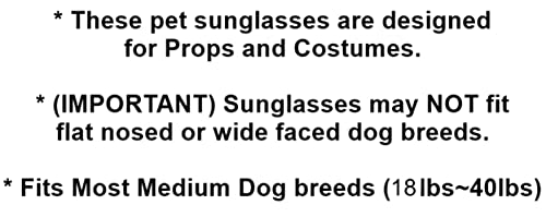 G003 Dog Pet Costume Glasses Medium Breeds 18-40Lbs (80S Black-Clear Lens) #TOP3
