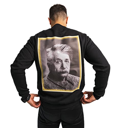 Sweatshirt Einstein col rond noir pour des journées décontractées ou des soirées étudiantes