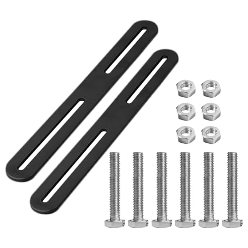 Confezione da 2 set di montaggio per cassette postali per recinzione, accessori di montaggio per cassette postali nere, 24 x 215 x 3 mm, supporto per recinzione per cassette postali, supporti per