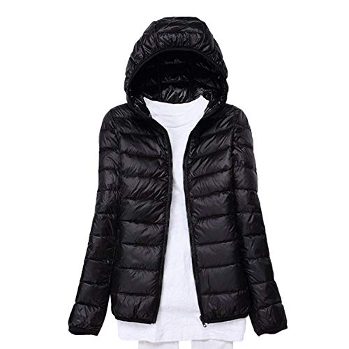 Womens Hooded Down Jacket Lightweight Duck Down Puffer Jacket Packable