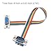 MECCANIXITY 2 Pcs IDC Rainbow Wire Flat Ribbon Cable DB9 Male to DB9 Female 8 Inch Length 2.54mm Pitch Breadboard Jumper Wires for Electronic Projects