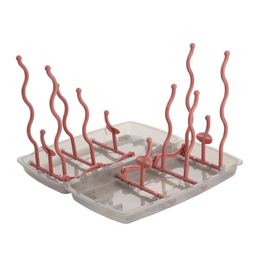 Helweet Escurre Biberones, Estante para Secar Biberones, Escurridor de biberones, Seca biberones, Plegable, para Vasos y Accesorios
