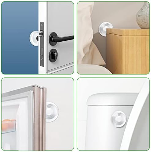 ZCGEL Door Stops,Clear Rubber Door Stopper Bumpers Wall Mounted,Self-Adhesive Wall Protector,Wall Shield & Silencer for Protecting Wall, Doorknobs, Refrigerator Door, Cabinets (9pcs)