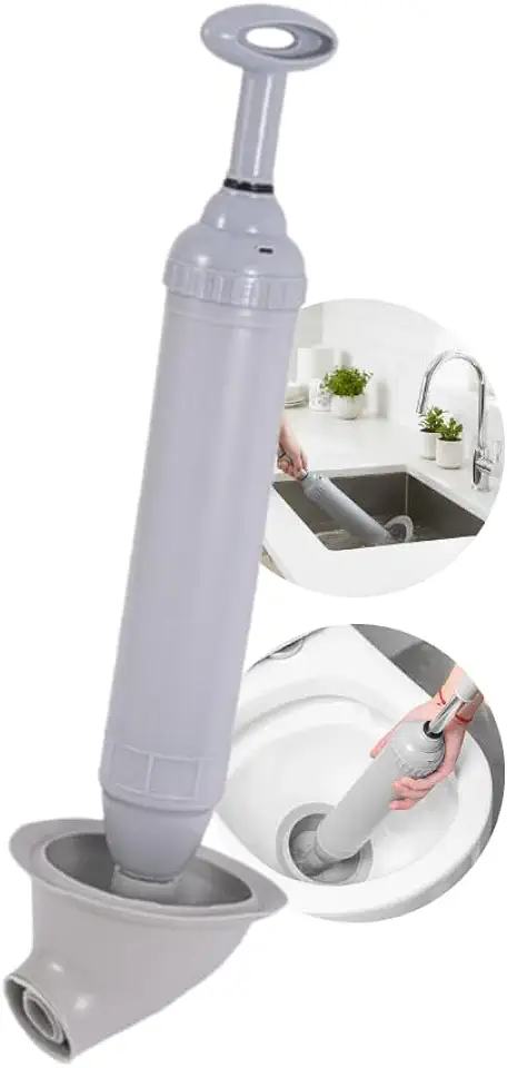 Desentupidor Manual Alta Pressão para Vaso Sanitário, Pia e Ralo - Desentupidor de Sucção Potente Doméstico para Banheiro e Cozinha - UpShop