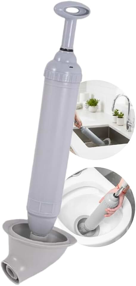 Desentupidor Manual Alta Pressão para Vaso Sanitário, Pia e Ralo - Desentupidor de Sucção Potente Doméstico para Banheiro e Cozinha - UpShop