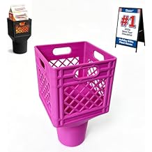 Square Iced Tea Car Cup Holder Fits Large Cups Farmhouse Crate Style Drink Holder for Comfortable Travel, Half Gallon Milk Carton Holders with Handle Universal Jug Cup Holder AdapterPink1