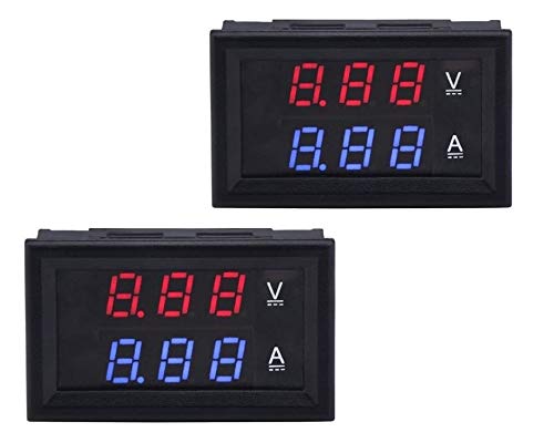 ATEC - 0.28"LED Amperometro Voltmetro Digitale DC 0-100V 10A Blu Rosso LED Doppio Display (2 X ATEC 0.28" 0-100V/0-10A)