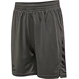 hummel Unisex Kinder Hmlongrid Poly Kids Shorts, Forged Iron/Jet Black, 176 EU