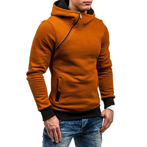 JEShifangjiusu Men Cool Casual Long Sleeve Oblique Zipper Hip Hop Hoodie Pullover Fashion Lightweight Sweatshirt With Pocket2