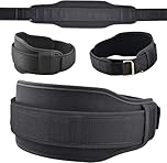 Weightlifting Lifting Belt, Adjustable Gym Belt with Neoprene Padded Lumbar Cushion Back Support, Self-Locking Deadlift Belt Men Women for Powerlifting, Squats & Deadlifts